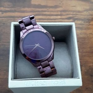 Deep purple michaelkors watch unisex
